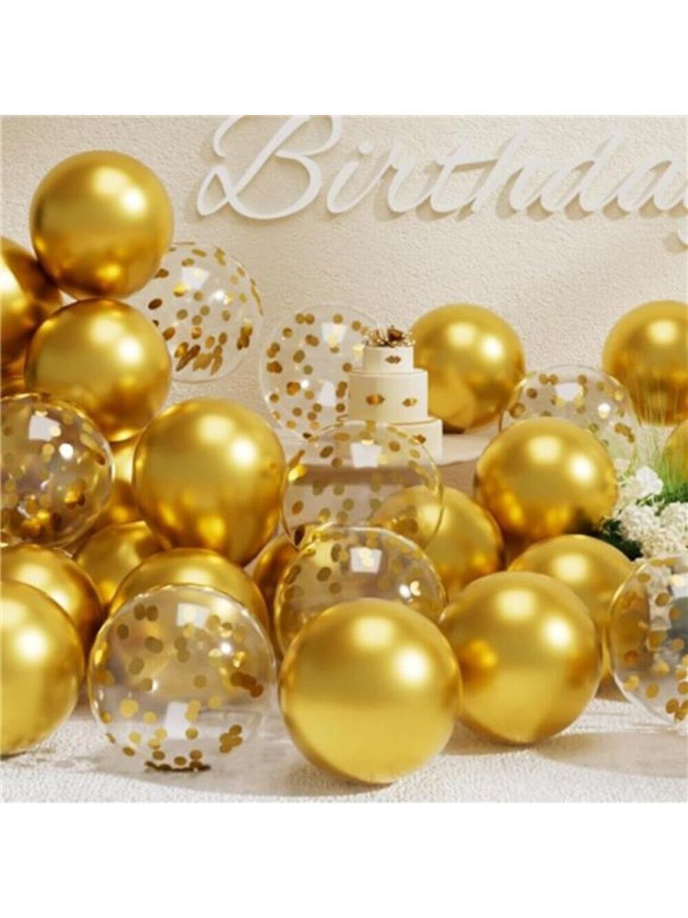 Gold Balloons Set 47PCS Metallic Latex Confetti Helium Birthday Graduation Party
